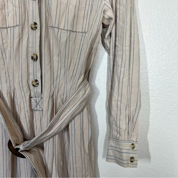 Free People Cream Audrey Midi Stripe Dress - Picture 11 of 14